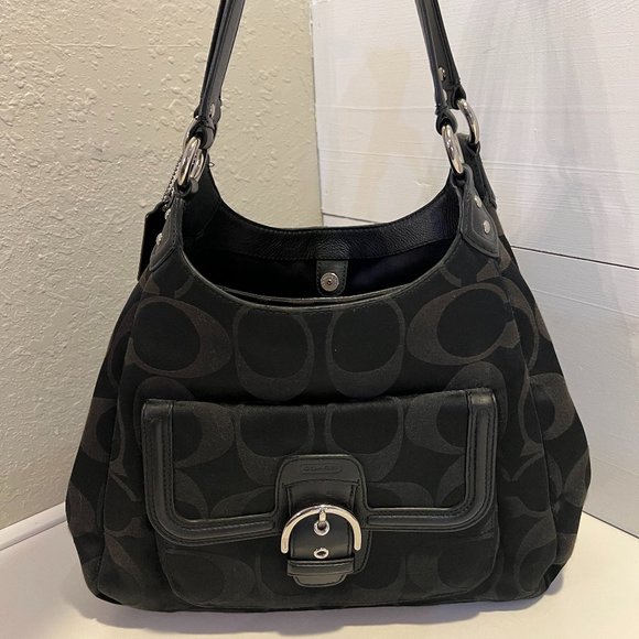 Coach | Bags | Coach Campbell Signature Hobo Bag Purse Black J381f24742 ...